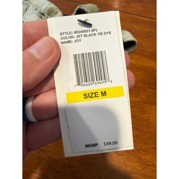 NWT Jessica Simpson Jet Black Tie Dye Maxi Dress Size Medium Joy Strapless Flowy - Picture 4 of 12